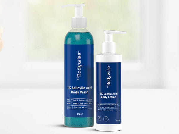 AHA-BHA Body Kit | 375 ml Body Wash & 200ml 5% Lactic Acid Body Lotion ...